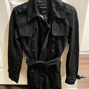 Banana Republic Black Women’s Trench Coat, XS in great condition!